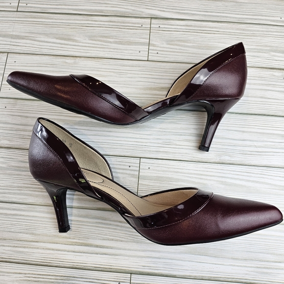 Life Stride Size 9 Witchy Academia D'Orsay Pointed Toe Heel Burgundy Red Saldana - Picture 5 of 12